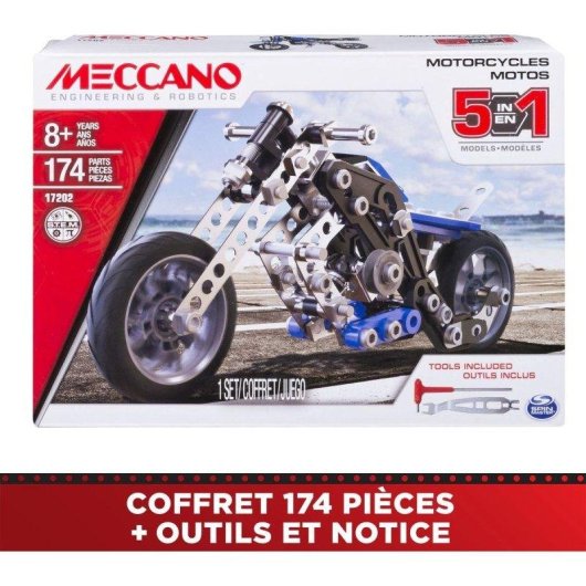 Meccano Kit De Construction Moto 5 Modèles Apm20103 17202 320 pièces