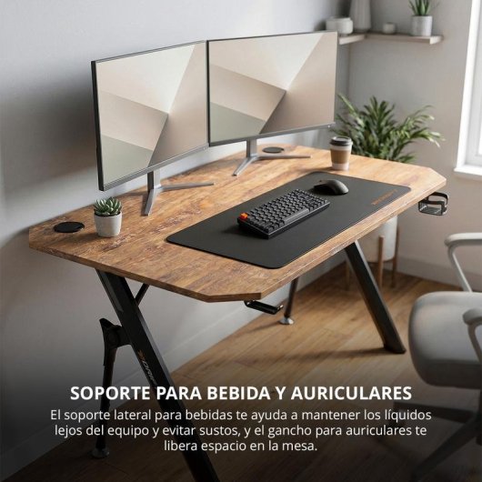 Mesa Gaming Drift 120cm Pannello in Fibra con Tappetino e Supporto