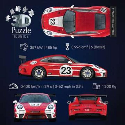 Ravensburger Puzzle 3D Iconics Porsche 911 GT3 Cup 12008038 108 piezas