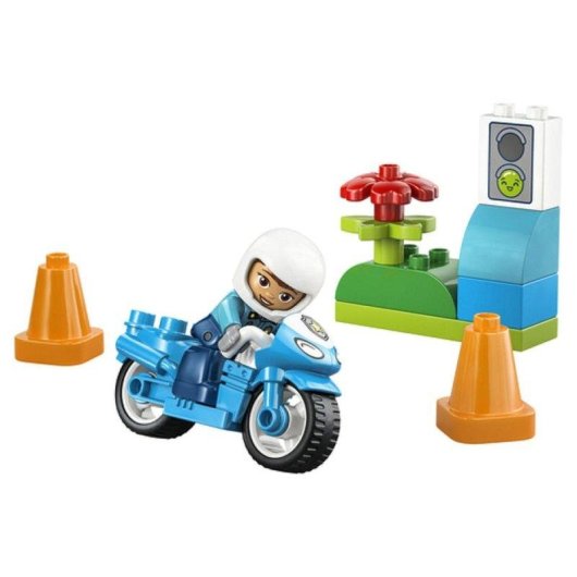 LEGO Duplo Town Moto De Police Bleu Avec Figurine Et Accessoires 10471 11 pièces