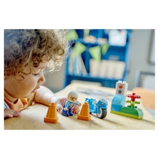 LEGO Duplo Town Moto De Police Bleu Avec Figurine Et Accessoires 10471 11 pièces