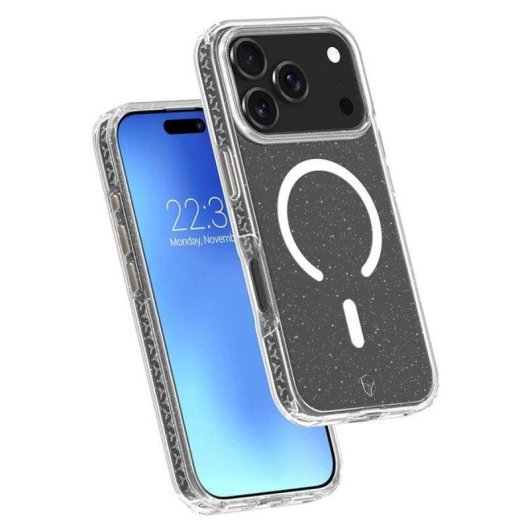 Capa Force Case Air Xtrem Magsafe Transparente Purpurina Reciclada para iPhone 17 Pro