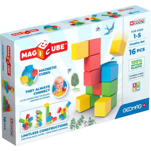 Geomag Magicube GM247 Set Creativo 16 piezas cubos magnéticos