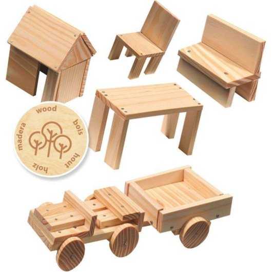 SES Creative Atelier De Menuiserie Kit Carpintería Infantil 57 piezas