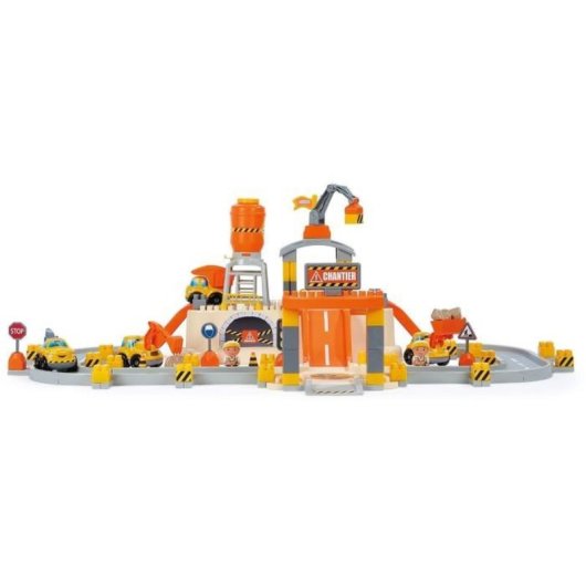 Ecoiffier Abrick 1350 Baril Circuit Tp Set De Juego De Construcción Para Mini Ciudad, A Partir De 18 Meses, Cubeta Con Tapa-base Y Accesorios, Plástico, Beige/crema