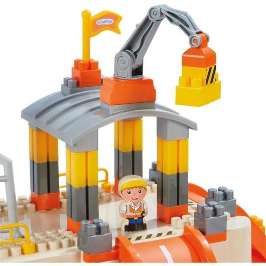 Ecoiffier Abrick 1350 Baril Circuit Tp Set De Juego De Construcción Para Mini Ciudad, A Partir De 18 Meses, Cubeta Con Tapa-base Y Accesorios, Plástico, Beige/crema