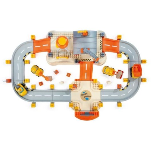 Ecoiffier Abrick 1350 Baril Circuit Tp Set De Juego De Construcción Para Mini Ciudad, A Partir De 18 Meses, Cubeta Con Tapa-base Y Accesorios, Plástico, Beige/crema