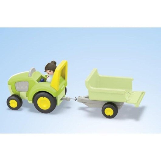 Playmobil Junior Bauernhof mit Traktor Anhänger Tiere 71656 53 Teile