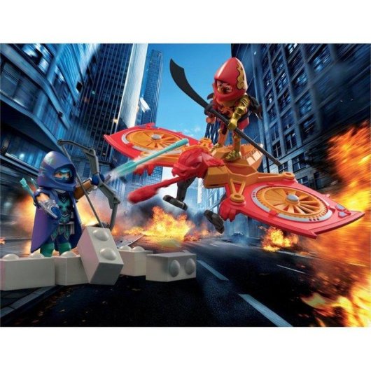 Playmobil Super Helden Held Und Sein Fliegender Drohne Vs Ninja 71833 39 Teile