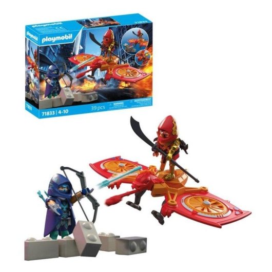 Playmobil Super Helden Held Und Sein Fliegender Drohne Vs Ninja 71833 39 Teile