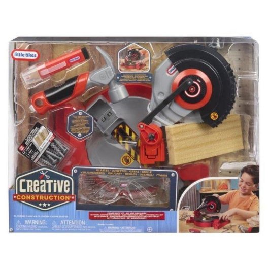 Little Tikes Creative Construction Power Cuts Set Spielzeug Werkzeugset Mit Säge Hammer Und Schaumstoff Holzstücke 3+