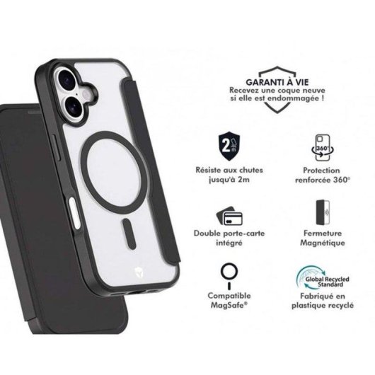 Capa Force Case Folio Reforçada MagSafe TPU Reciclado Preta para iPhone 17