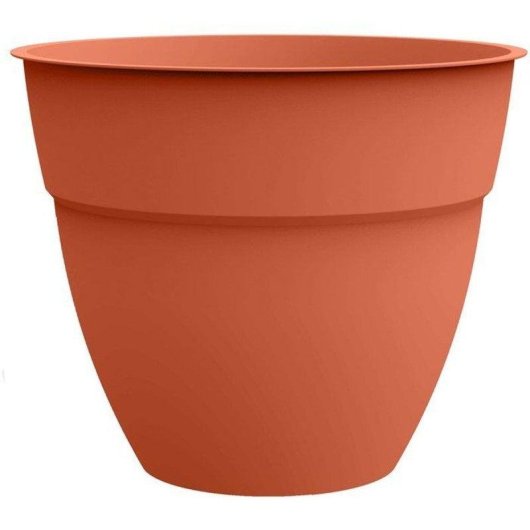 Pot Rond EDA Osaka Terracotta Orange Ø50 cm 56 L Polypropylène Réservoir d'Eau Résistant UV et Gel