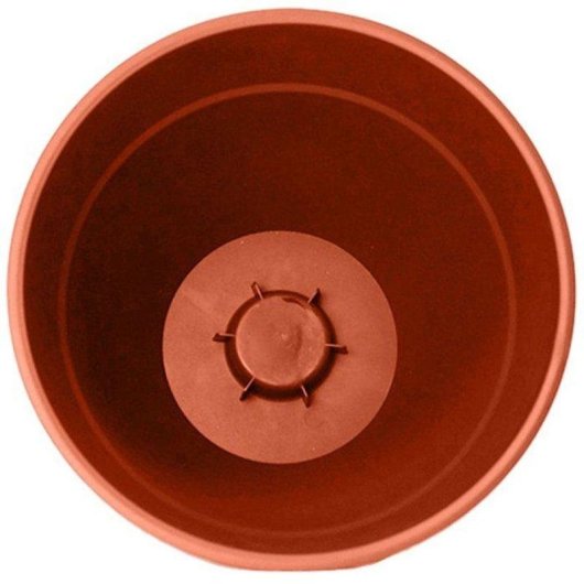Pot Rond EDA Osaka Terracotta Orange Ø50 cm 56 L Polypropylène Réservoir d'Eau Résistant UV et Gel