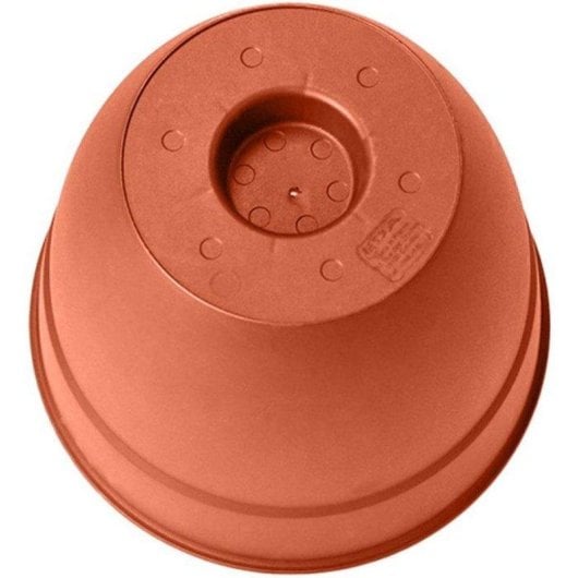 Pot Rond EDA Osaka Terracotta Orange Ø50 cm 56 L Polypropylène Réservoir d'Eau Résistant UV et Gel