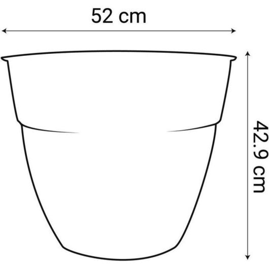 Pot Rond EDA Osaka Terracotta Orange Ø50 cm 56 L Polypropylène Réservoir d'Eau Résistant UV et Gel