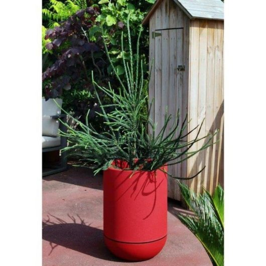 Blumenkasten Riviera Tulipe Zylindrisch Rot Polypropylen Matt 40 cm 57 cm 28 L