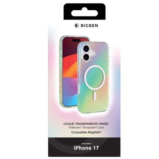 Capa Bigben Híbrida TPU PC Iridescente Holográfica Antichoque para iPhone 17