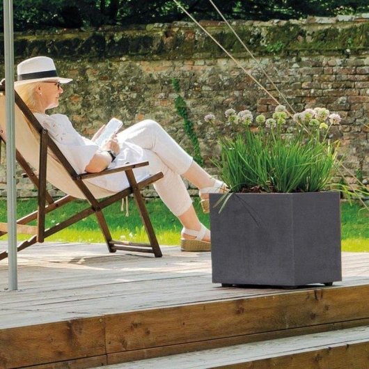 Bac carré Deroma Millennium 39 cm Antracite avec Réservoir d'eau