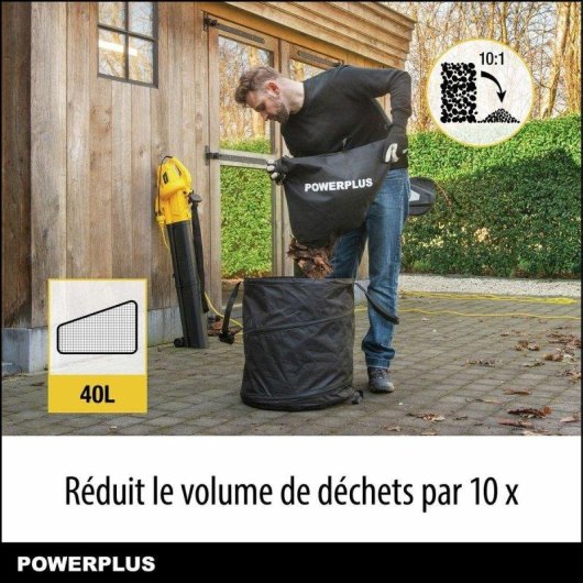 Soplador aspirador PowerPlus POWEG4030 2 en 1 con triturado 3300 W 250 km/h