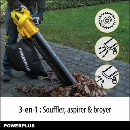 Soplador aspirador PowerPlus POWEG4030 2 en 1 con triturado 3300 W 250 km/h
