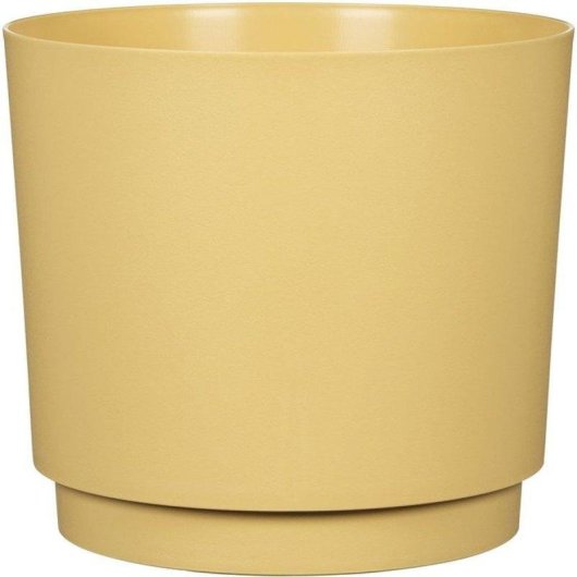 Jardinière Ronde Deroma 236 13L Ø29cm Jaune Mat avec Bac de Détente