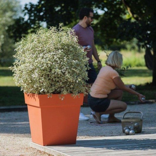 Bac Carré EDA Toscane Orange Effet Terracote 87 L Polyrésistant UV et Gel