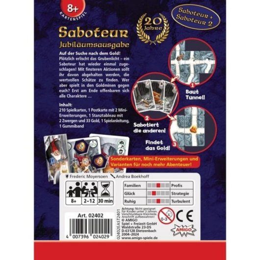 Jeu de cartes Amigo Saboteur Édition 20 ans