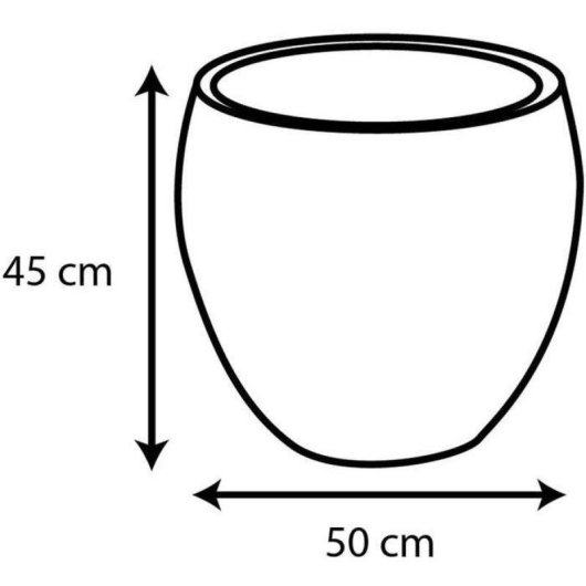 Pot rond EDA Graphit Ø50 cm 46 L Gris Anthracite Mate
