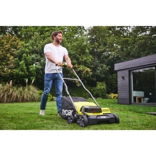 Escarificador Ryobi 36V Brushless 2-en-1 35 cm con 2 baterías ONE+ 18V 4.0 Ah