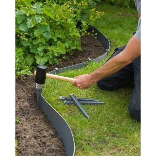 Piquet de Bordure Nature Pack 10 Recyclé Anti-UV Gris