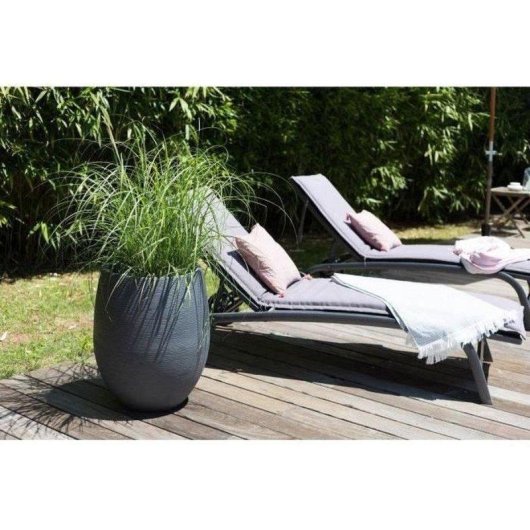 Pot Rond EDA Egg Graphit 53L Ø50x60cm Gris Antracite