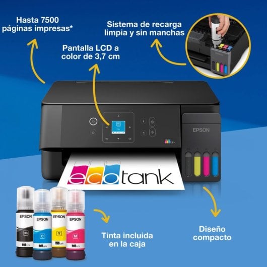 Impresora inyección de tinta Wi-Fi Epson EcoTank ET-2920 multifunción color
