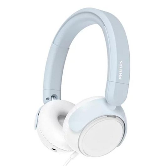 Auriculares Philips TAK2000BL/00 com cabo, microfone integrado, design ajustável azul