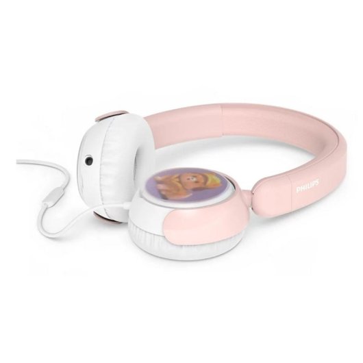 Auriculares Philips TAK2000PK/00 com cabo, microfone integrado, design ajustável rosa