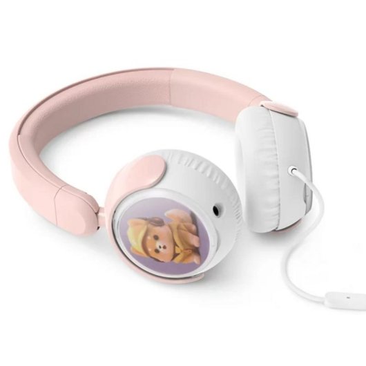 Auriculares Philips TAK2000PK/00 com cabo, microfone integrado, design ajustável rosa
