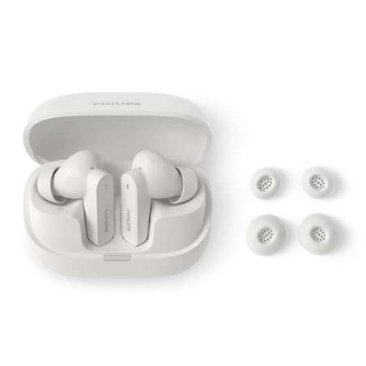 Auriculares Philips TAT3000WT/00 inalámbricos Bluetooth con cancelación híbrida de ruido blanco