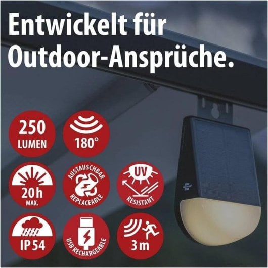 Lâmpada LED solar Brennenstuhl KL 300 AS 250 lm com sensor de movimento