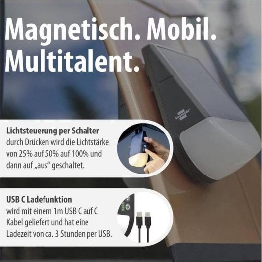 Lâmpada LED solar Brennenstuhl KL 300 AS 250 lm com sensor de movimento