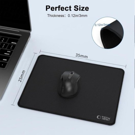 Mausmatte Tech-Protect A100 350 x 250 mm Schwarz