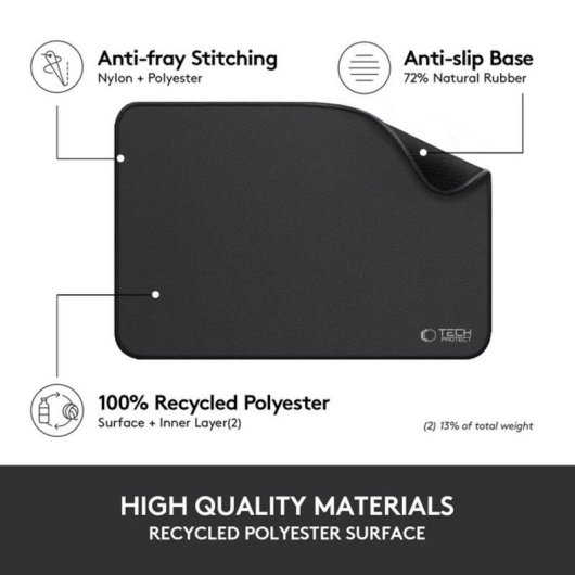 Mausmatte Tech-Protect A100 350 x 250 mm Schwarz