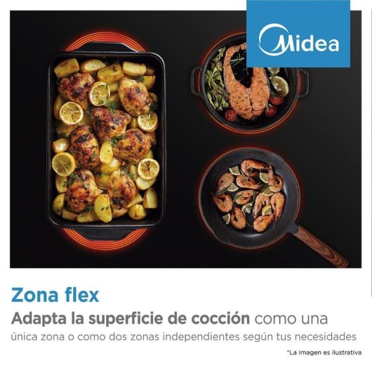 Placa de Indução Midea 2 Zonas Flex WiFi 7400 W