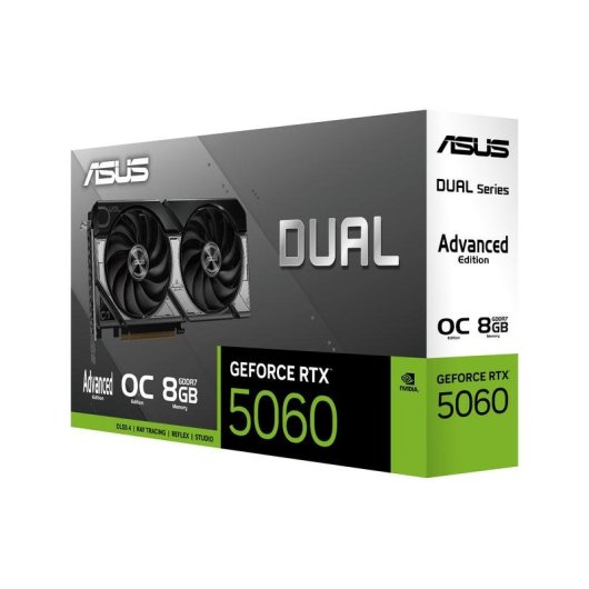 Tarjeta Gráfica ASUS GeForce RTX 5060 Dual OC 8GB GDDR7 Reflex 2 RTX AI DLSS4.5