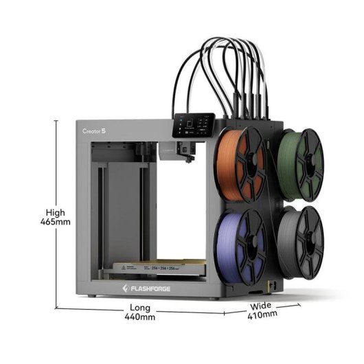 Impresora 3D Flashforge Creator 5 4 cabezales Wifi USB ventana visión
