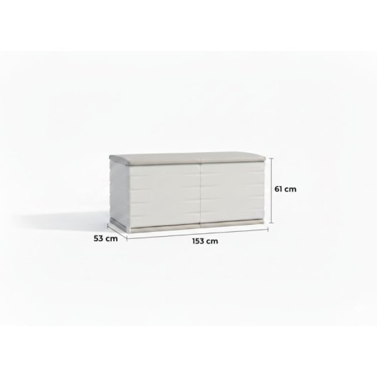 Baúl De Exterior De 450 Litros - Para Jardín Y Terraza Dimensiones 153 X 61 X 53 Cm - Color Beige