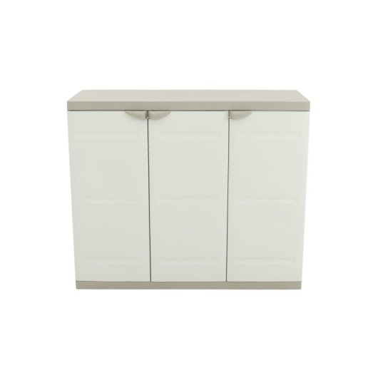 Armario Bajo 3 Puertas , 105 X 44 X 88 Cm , Beige , Incluye 2 Baldas Regulables