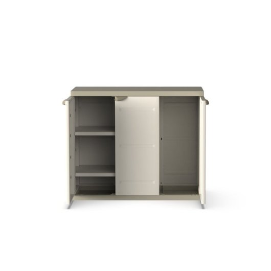 Armario Bajo 3 Puertas , 105 X 44 X 88 Cm , Beige , Incluye 2 Baldas Regulables