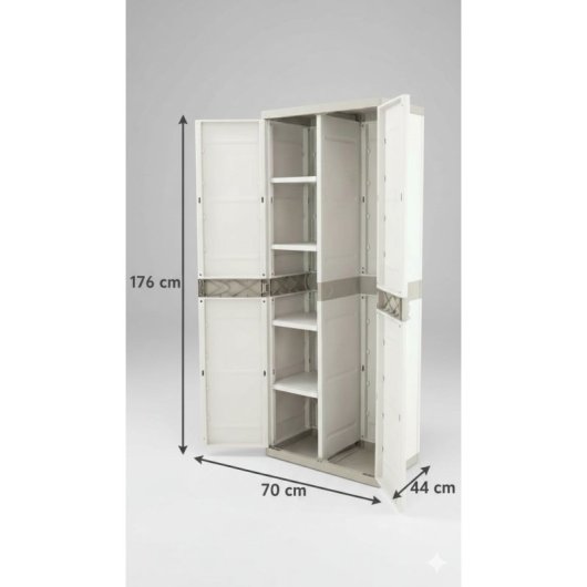 Armario Escobero 70 Cm Titanium – Mueble Auxiliar Alto 176x70x40,5cm – Multiusos Para Limpieza