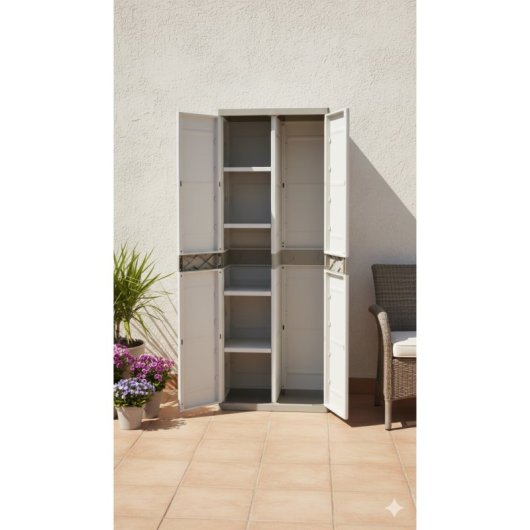 Armario Escobero 70 Cm Titanium – Mueble Auxiliar Alto 176x70x40,5cm – Multiusos Para Limpieza