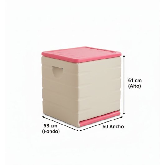 Baúl De Plástico 190 Litros Rosa Pink, 60 X 61 X 53 Cm, Baúl De Almacenaje